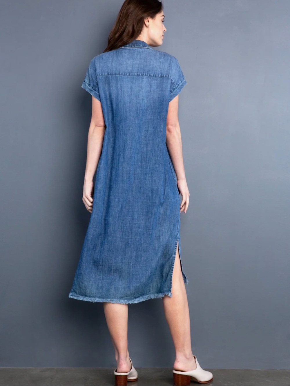 BILLY T / Button-Front Denim Midi Dress/ NWT/ $148 / Ptp-20” - Picture 3 of 6